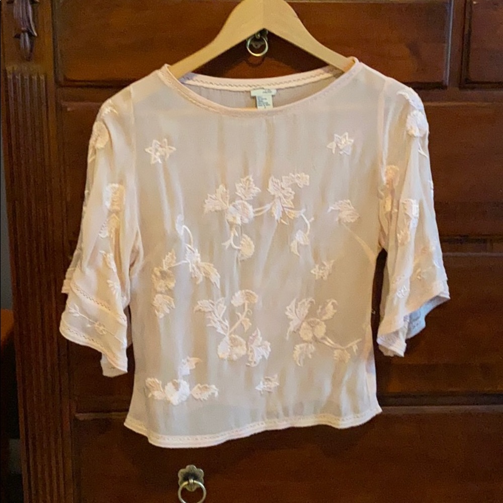 Vintage Anthropologie Odille Embroidered Blouse, Size 2